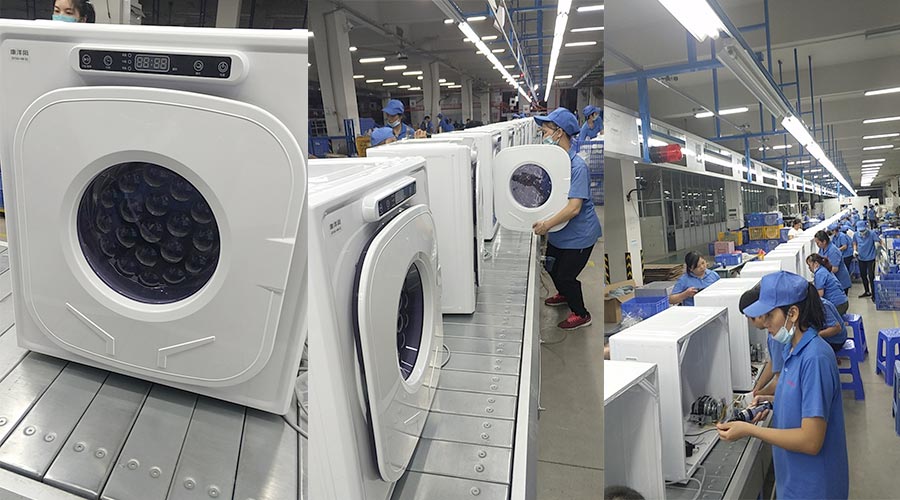 現(xiàn)場圖示！家用干衣機工廠生產(chǎn)線組成