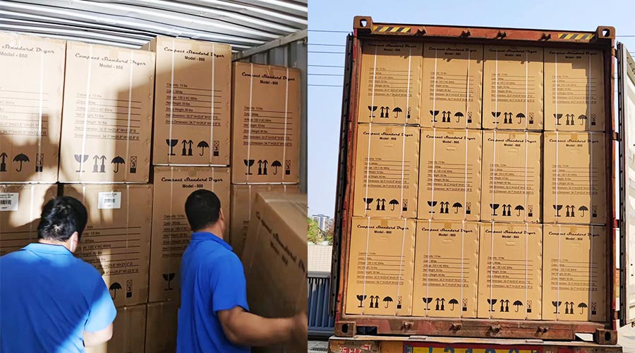 客戶Equator滾筒衣服烘干機快速裝柜完畢  蓄勢待發(fā)！